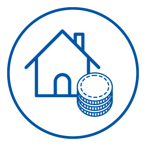 Icon mit Haus und Münzen