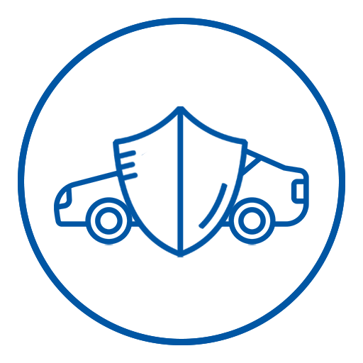 Icon mit Auto und Schutzschild